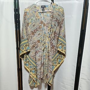 Women's Paisley Kimono Top - Multicolor